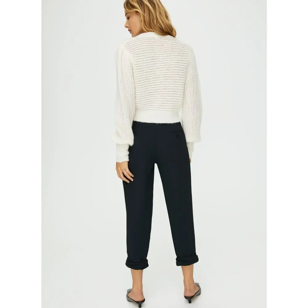 Aritzia Wilfred Allant Cropped Tie Waist Pant Charcoal Size 6 - Picture 10 of 11